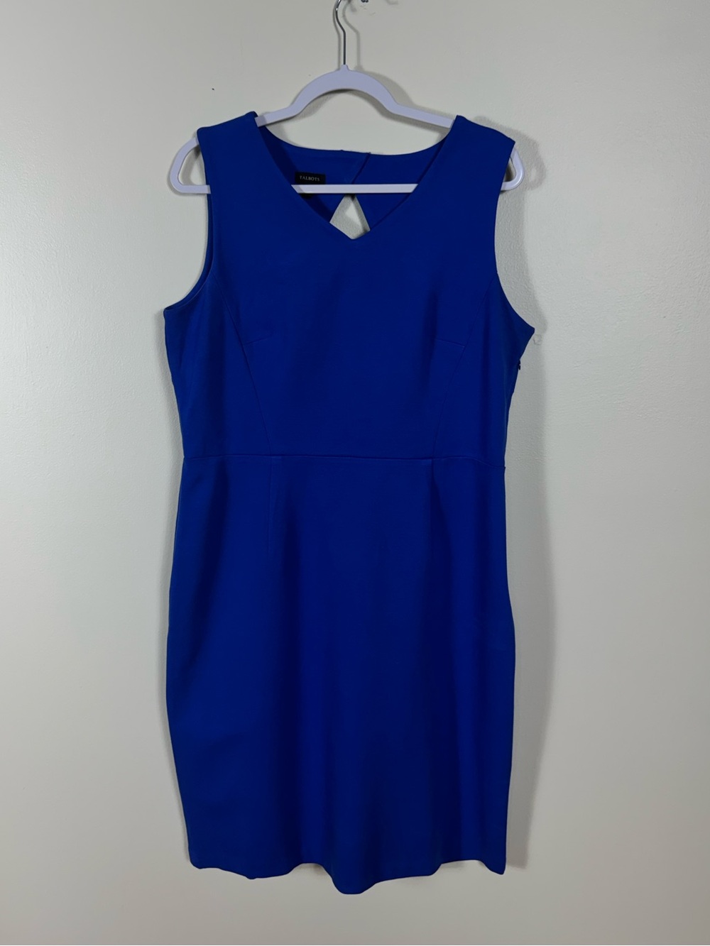 Talbots Scuba Knit Midi Dress Size 14 Cobalt Blue Capsule Career Staple